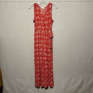 Kaileigh Red Floral Jumpsuit